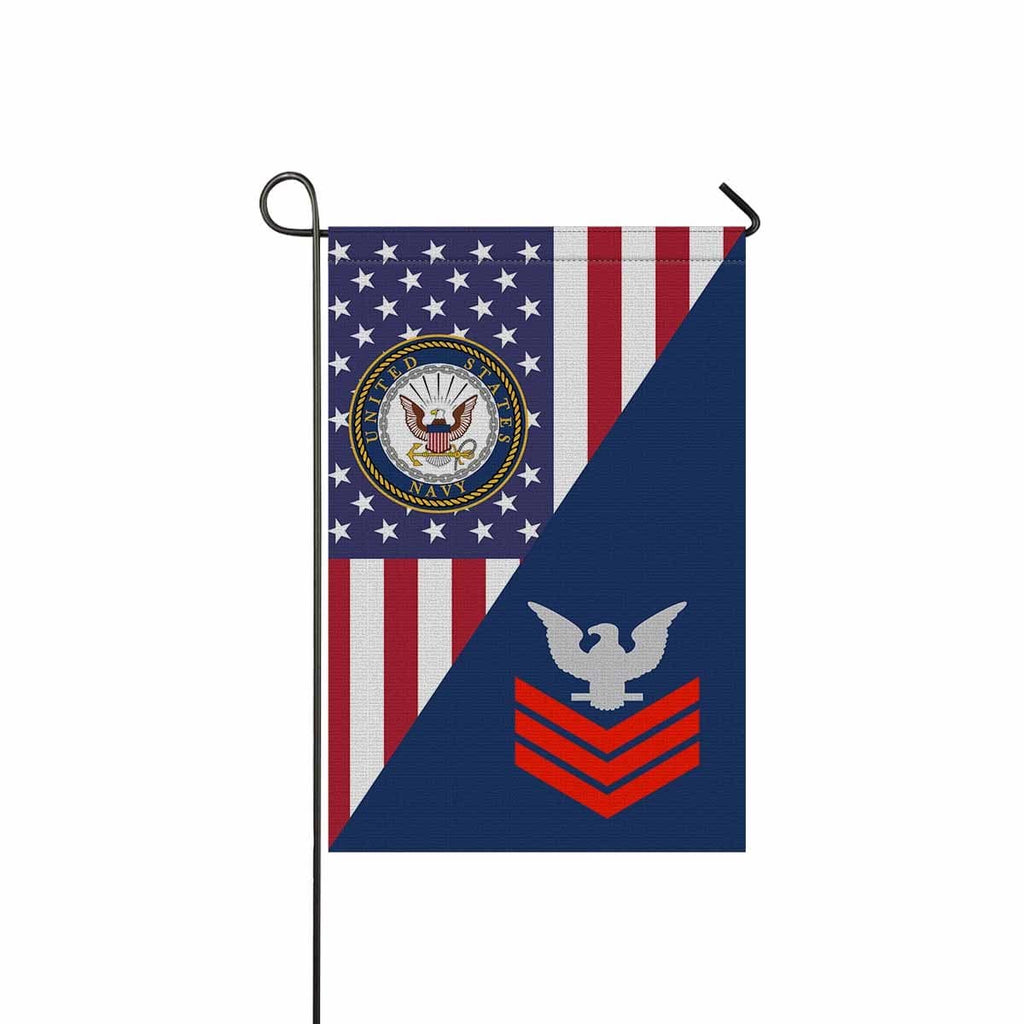 US Navy E-6 Petty Officer First Class E6 PO1 Collar Device Garden Flag/Yard Flag 12 inches x 18 inches Twin-Side Printing-GDFlag-Navy-Collar-Veterans Nation