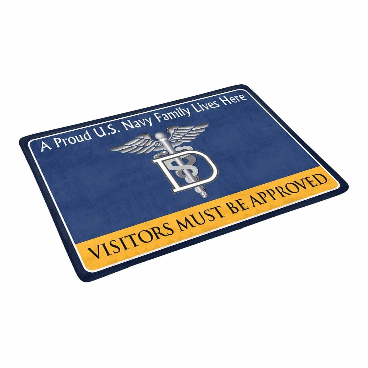 Navy Dental Technician Navy DT Family Doormat - Visitors must be approved (23,6 inches x 15,7 inches)-Doormat-Navy-Rate-Veterans Nation