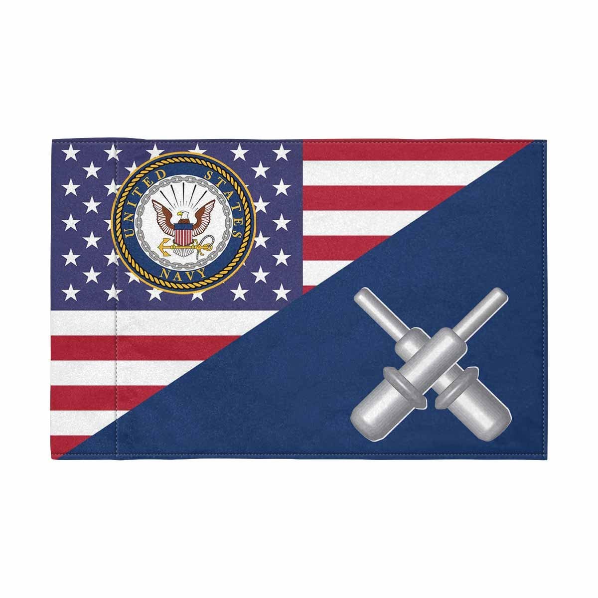 US Navy Gunner's mate Navy GM Motorcycle Flag 9" x 6" Twin-Side Printing D01-MotorcycleFlag-Navy-Veterans Nation