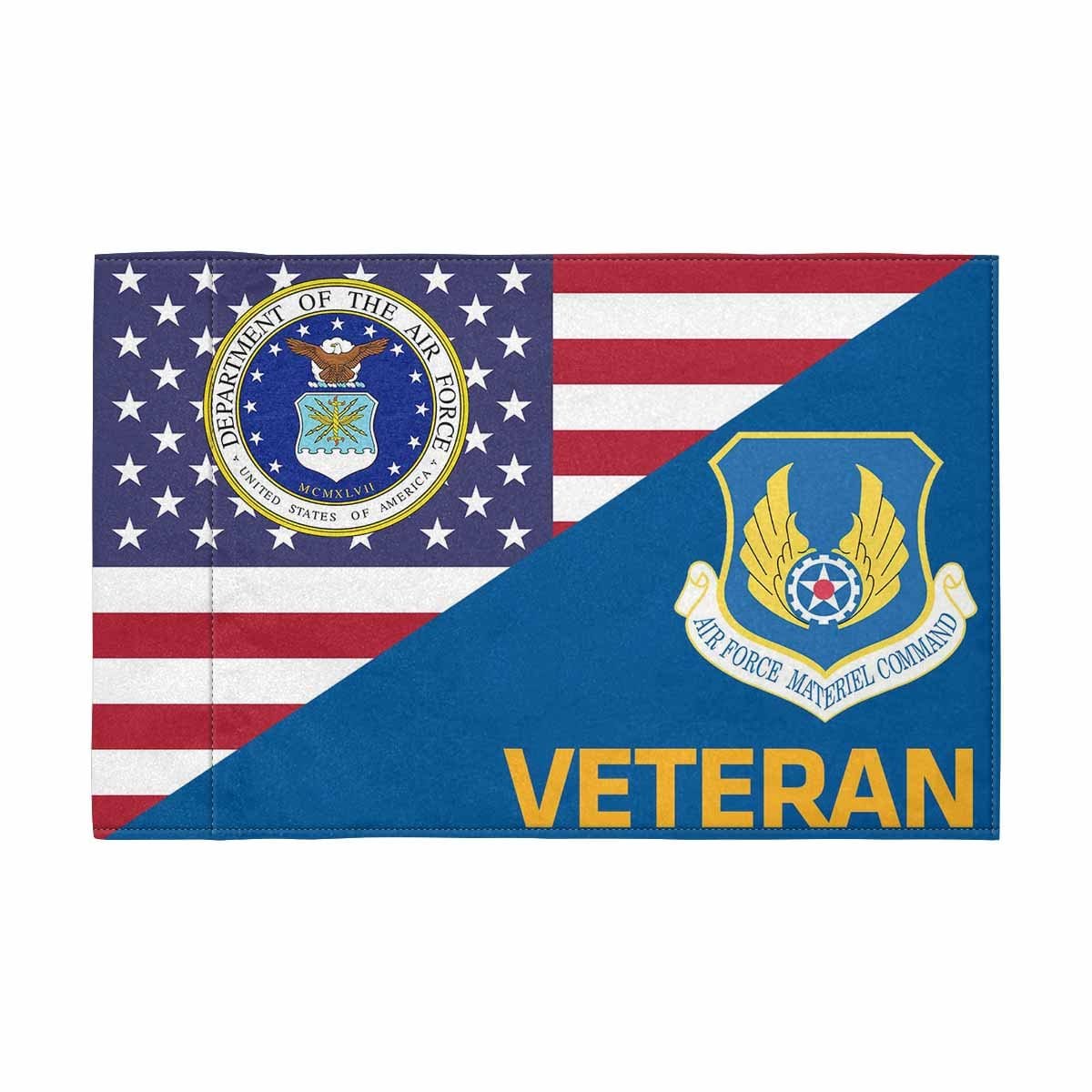 US Air Force Materiel Command Veteran Motorcycle Flag 9" x 6" Twin-Side Printing D01-MotorcycleFlag-USAF-Veterans Nation
