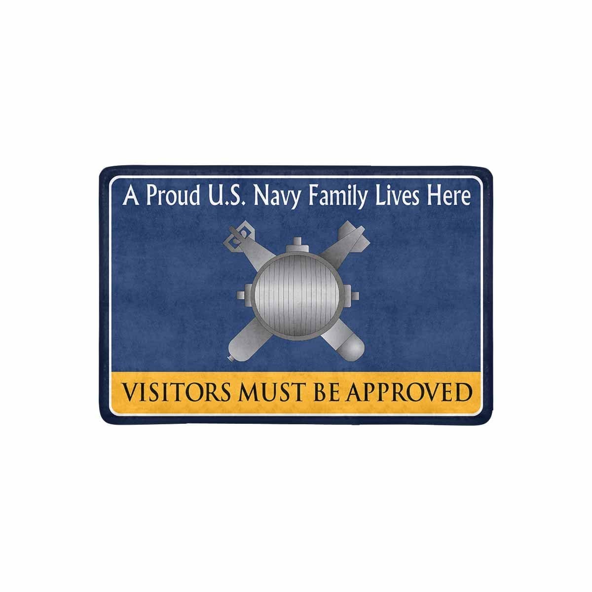 Navy Explosive Ordnance Disposal Navy EOD Family Doormat - Visitors must be approved (23,6 inches x 15,7 inches)-Doormat-Navy-Rate-Veterans Nation