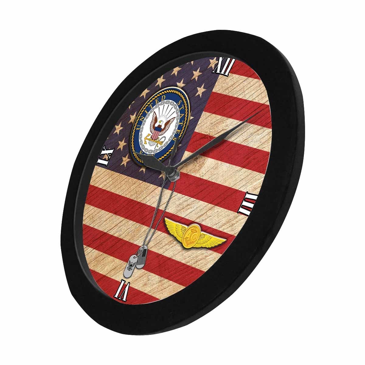 US Navy Naval Aircrew Warfare Specialist Wall Clock-WallClocks-Navy-Badge-Veterans Nation