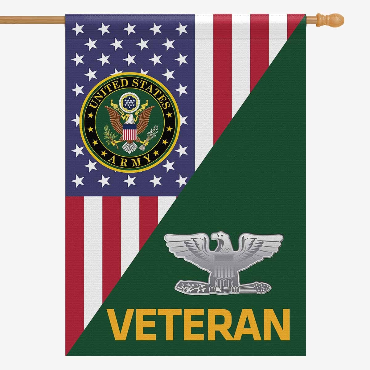 US Army O-6 Colonel O6 COL Veteran House Flag 28 Inch x 40 Inch 2-Side Printing-HouseFlag-Army-Ranks-Veterans Nation