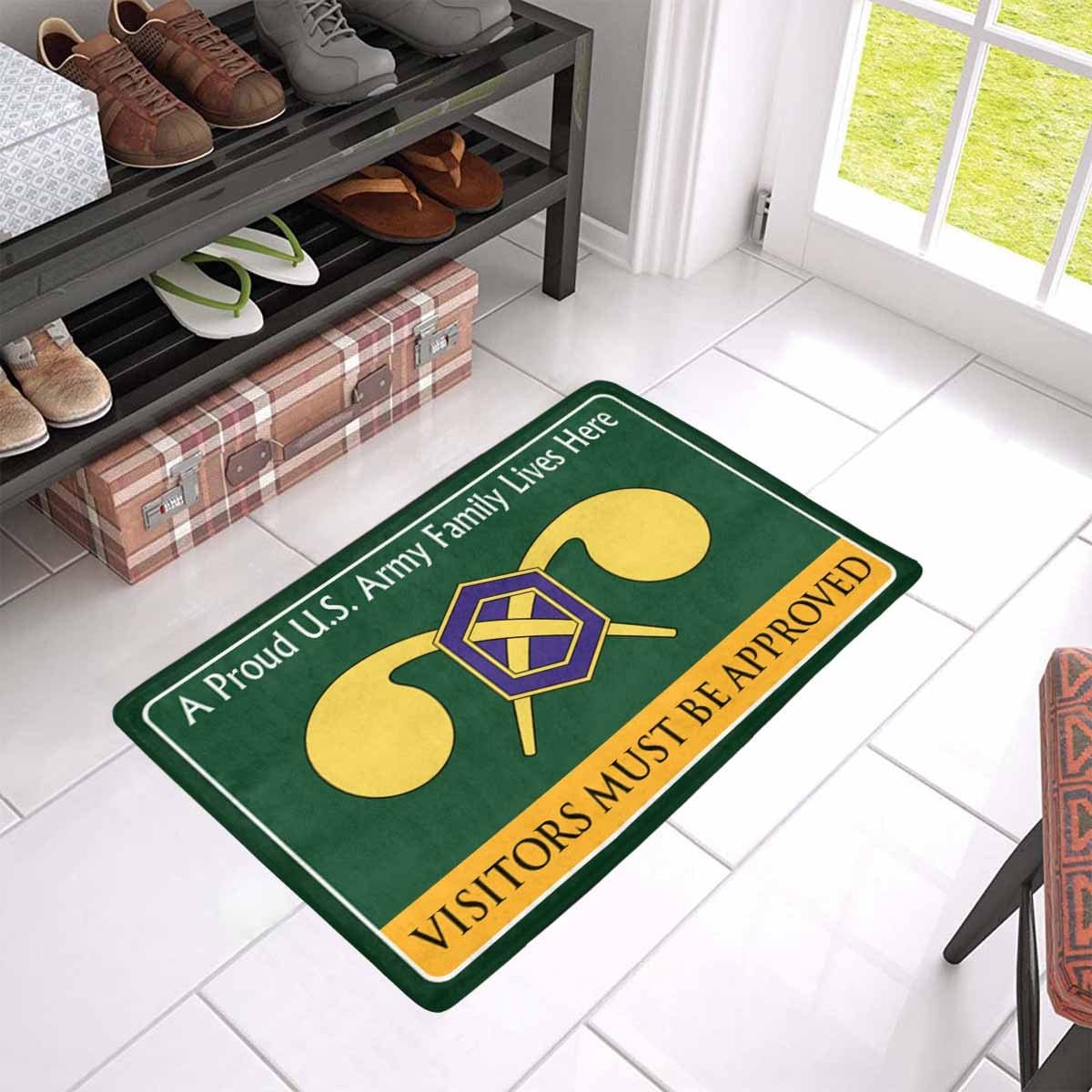 U.S Army Chemical Corps Family Doormat - Visitors must be approved ( 23.6 inches x 15.7 inches)-Doormat-Army-Branch-Veterans Nation