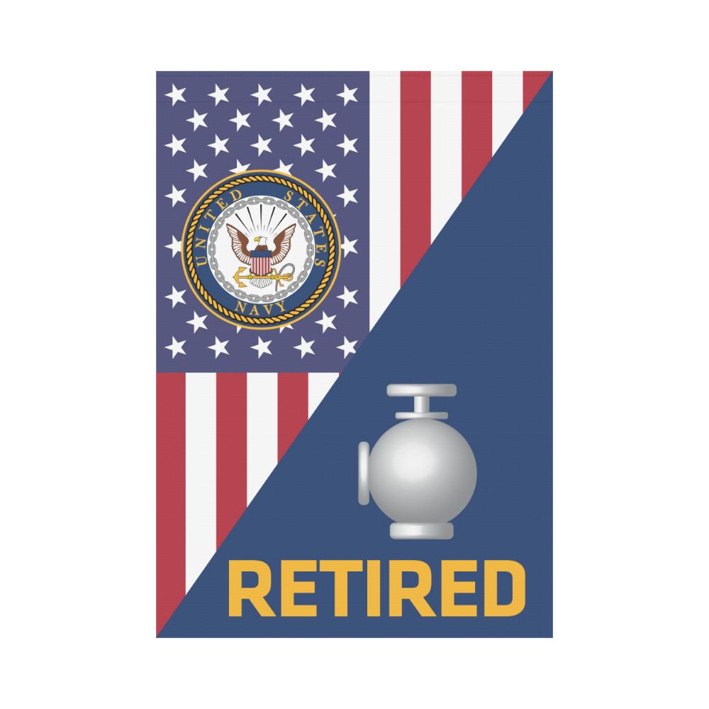 US Navy Utilitiesman Navy UT Retired House Flag 28 inches x 40 inches Twin-Side Printing-HouseFlag-Navy-Rate-Veterans Nation