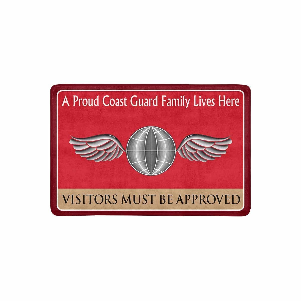 US Coast Guard Aviation Electricians Mate AE Logo Family Doormat - Visitors must be approved (23.6 inches x 15.7 inches)-Doormat-USCG-Rate-Veterans Nation