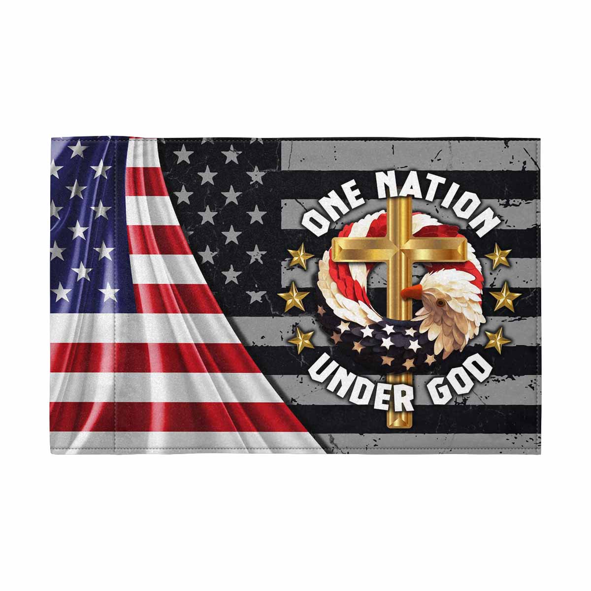 ONE NATION UNDER GOD Motorcycle Flag 9" x 6"(Each Piece With Different Printing）-Garden Flag-Veterans Nation