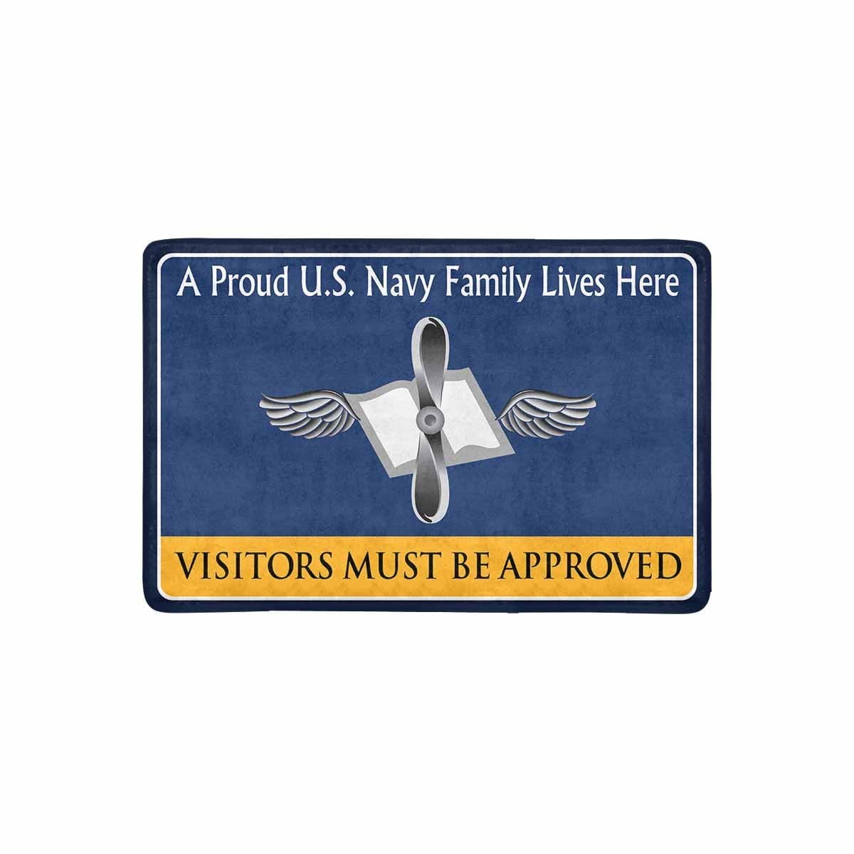 Navy Aviation Maintenance Administrationman Navy AZ Family Doormat - Visitors must be approved (23,6 inches x 15,7 inches)-Doormat-Navy-Rate-Veterans Nation