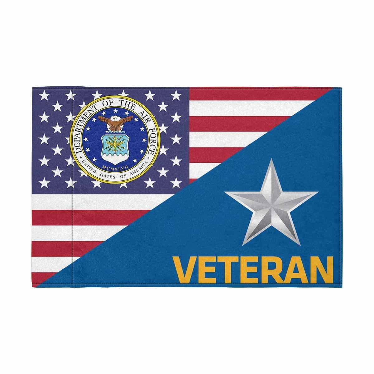 US Air Force O-7 Veteran Motorcycle Flag 9" x 6" Twin-Side Printing D01-MotorcycleFlag-USAF-Veterans Nation