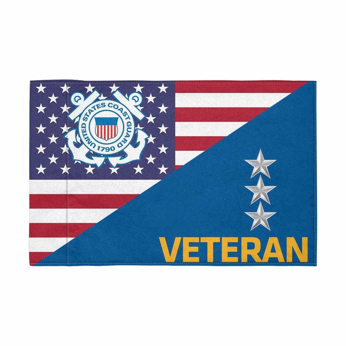 USCG O-9 Veteran Motorcycle Flag 9" x 6" Twin-Side Printing D01-MotorcycleFlag-USCG-Veterans Nation