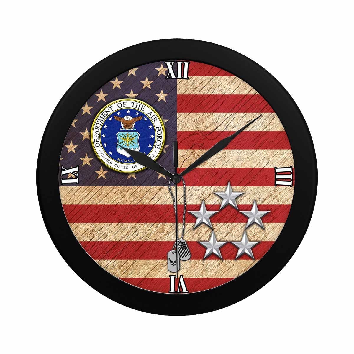 US Air Force O-10 General of the Air Force GAF O10 Wall Clock-WallClocks-USAF-Ranks-Veterans Nation