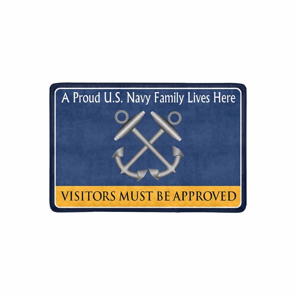 U.S Navy Boatswain's Mate Navy BM Family Doormat - Visitors must be approved (23,6 inches x 15,7 inches)-Doormat-Navy-Rate-Veterans Nation