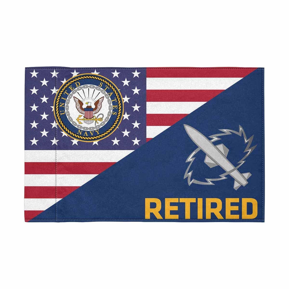 US Navy Missile Technician Navy MT Retired Motorcycle Flag 9" x 6" Twin-Side Printing D01-MotorcycleFlag-Navy-Veterans Nation