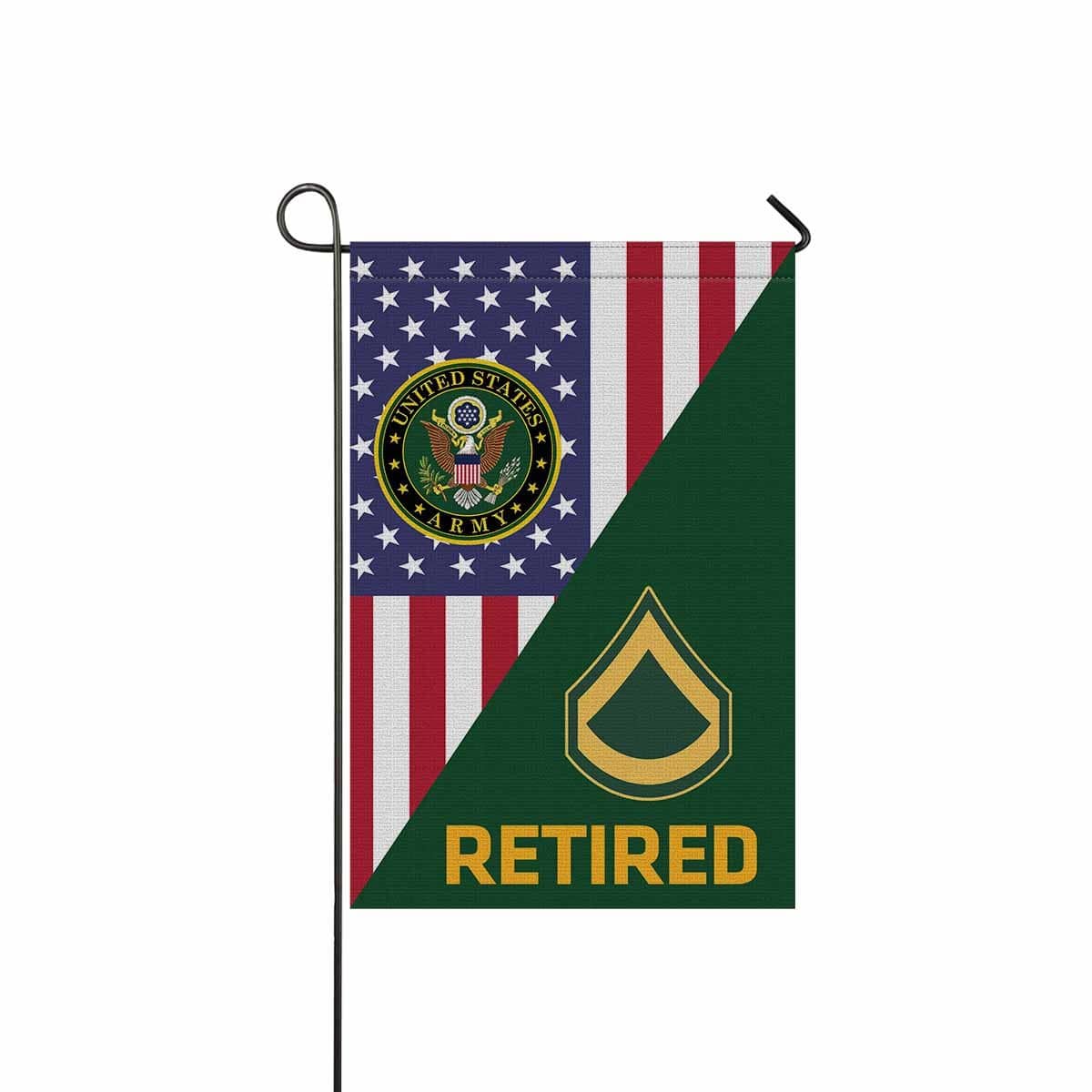 US Army E-3 Private First Class E3 PFC Enlisted Soldier Retired Garden Flag/Yard Flag 12 inches x 18 inches Twin-Side Printing-GDFlag-Army-Ranks-Veterans Nation