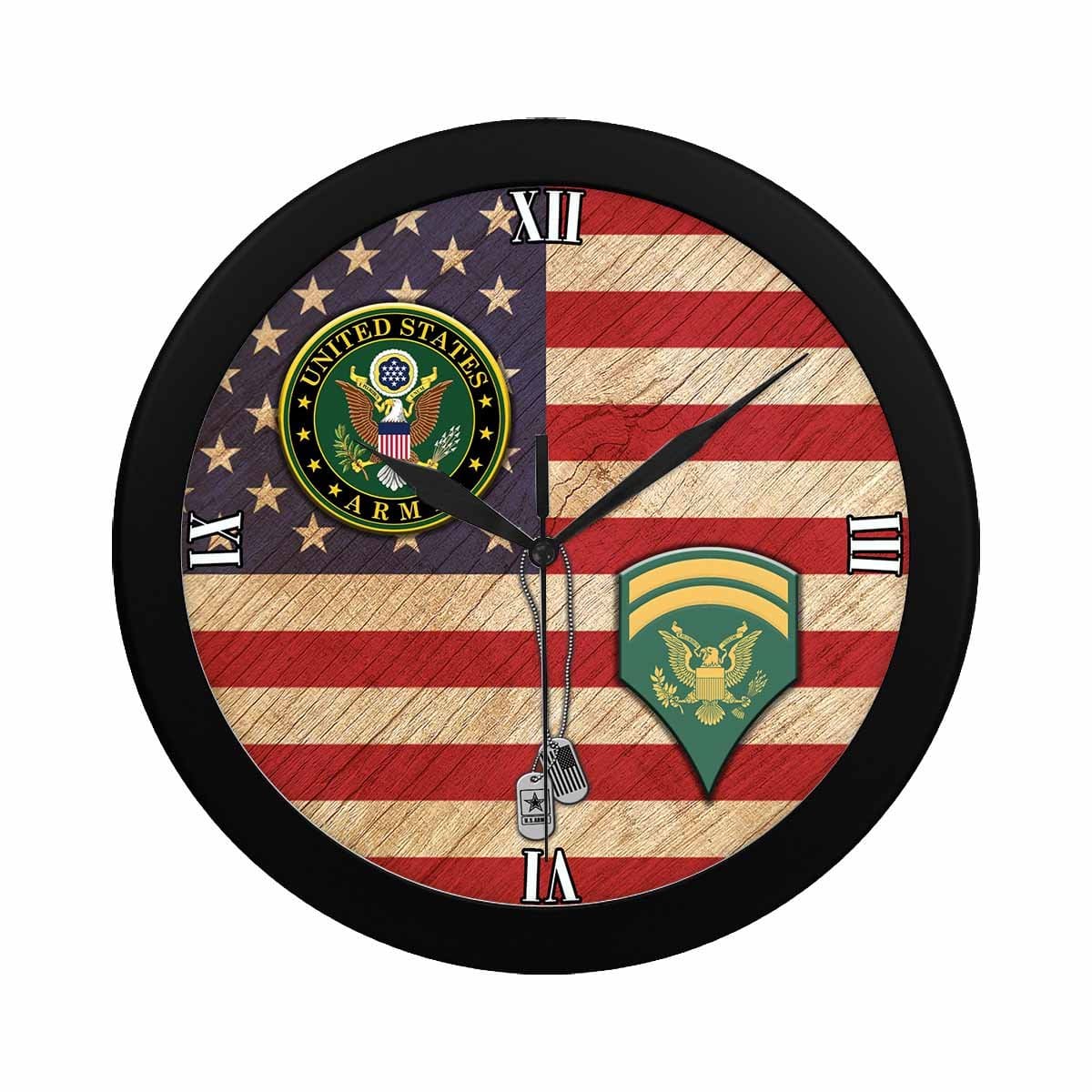 US Army E-6 SPC Wall Clock-WallClocks-Army-Ranks-Veterans Nation