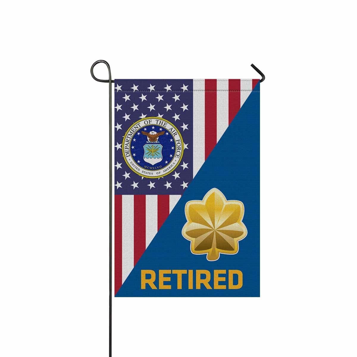US Air Force O-4 Major Maj O4 Field Officer Retired Garden Flag/Yard Flag 12 inches x 18 inches Twin-Side Printing-GDFlag-USAF-Ranks-Veterans Nation