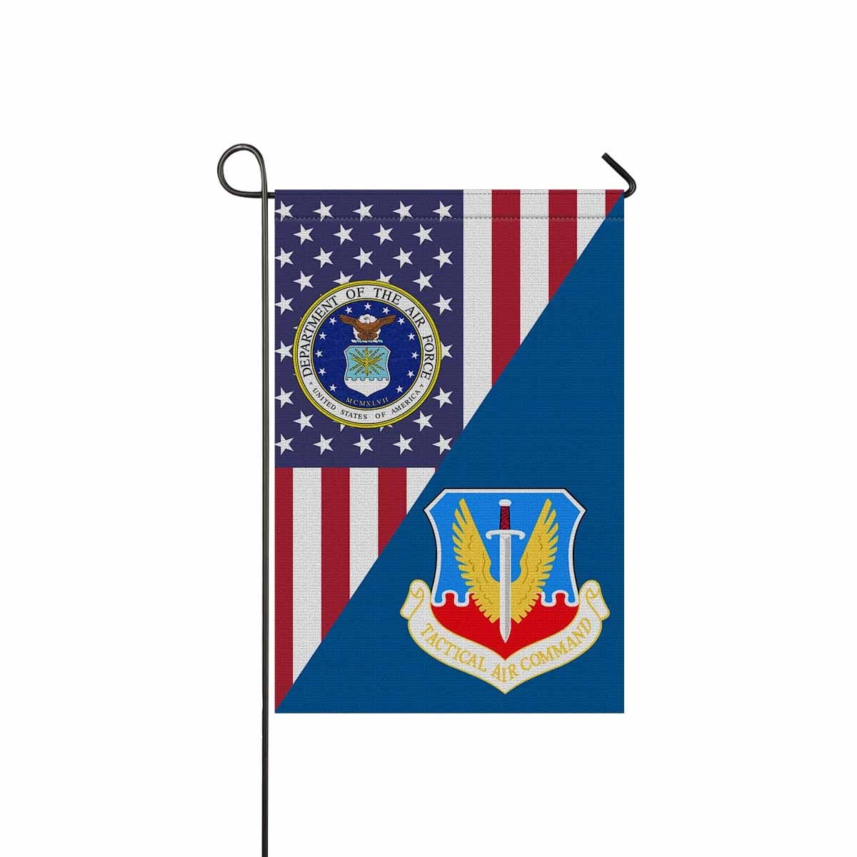 US Air Force Tactical Air Command Garden Flag/Yard Flag 12 inches x 18 inches Twin-Side Printing-GDFlag-USAF-Shield-Veterans Nation
