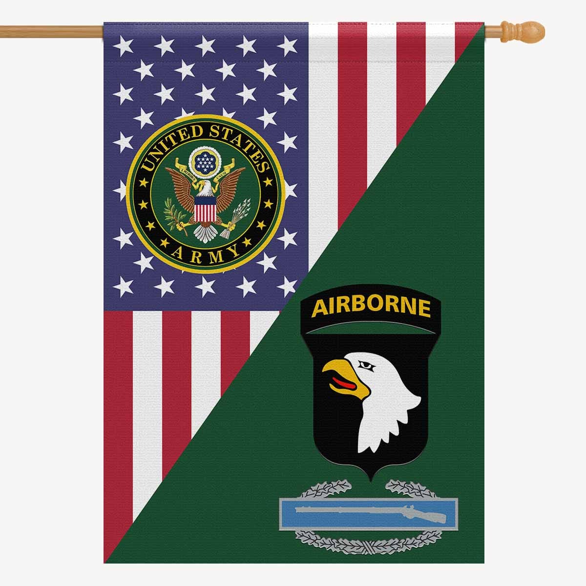 US ARMY 101ST AIRBORNE DIVISION Combat Infantryman First Award Badge House Flag 28x40 Inches-HouseFlag-Army-Veterans Nation