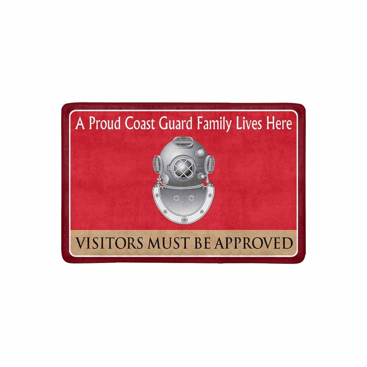 US Coast Guard Diver ND Logo Family Doormat - Visitors must be approved (23.6 inches x 15.7 inches)-Doormat-USCG-Rate-Veterans Nation
