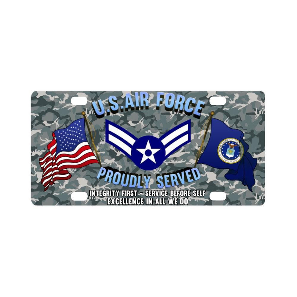 US Air Force E-3 Airman First Class A1C E3 Enliste Classic License Plate-LicensePlate-USAF-Ranks-Veterans Nation