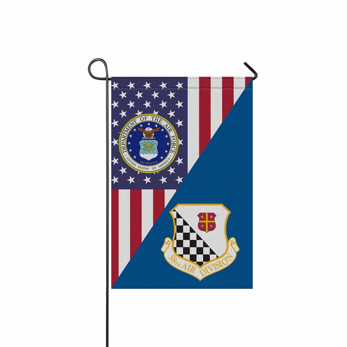 US Air Force 58th Air Division Garden Flag/Yard Flag 12 inches x 18 inches Twin-Side Printing-GDFlag-USAF-AirDivision-Veterans Nation