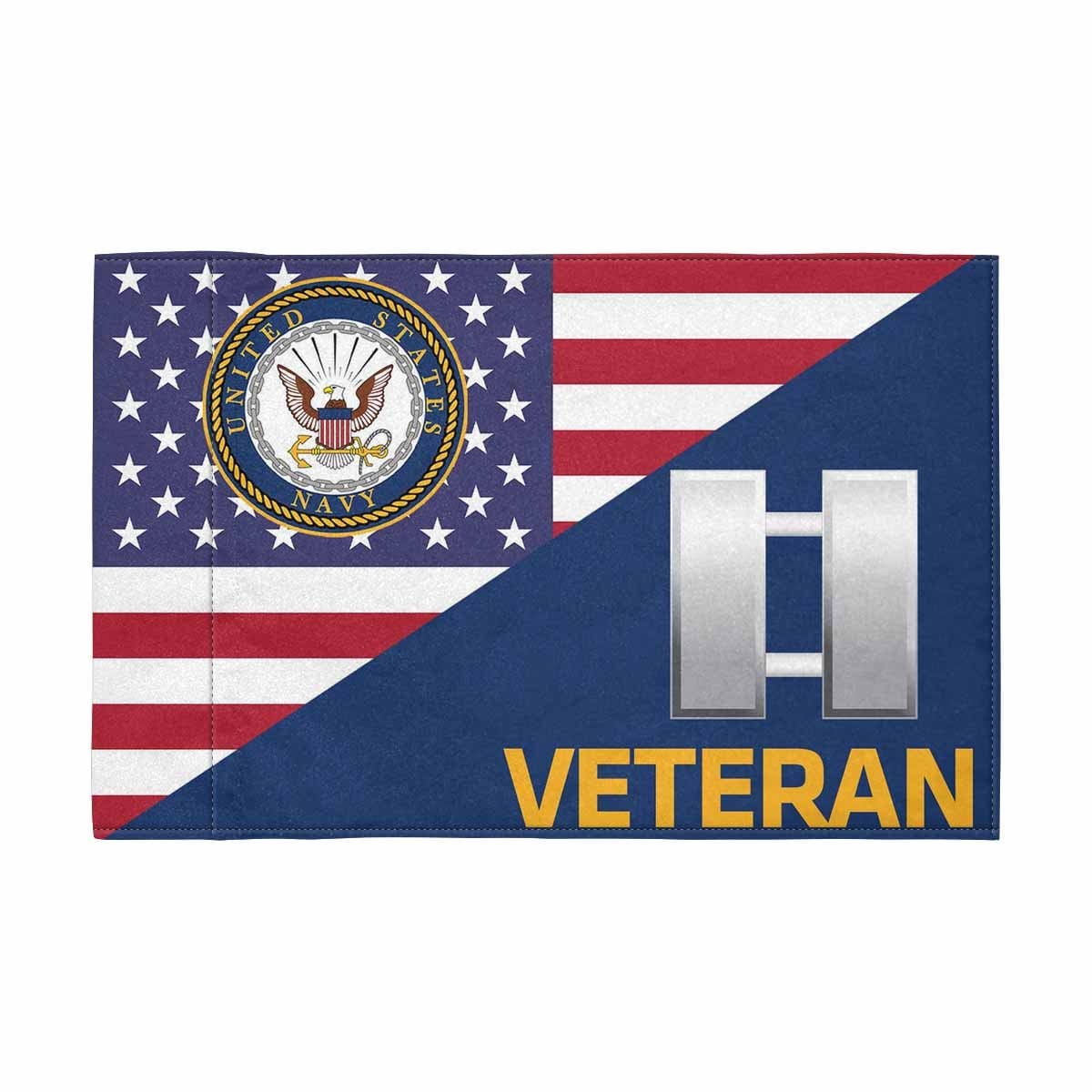 US Navy O-3 Veteran Motorcycle Flag 9" x 6" Twin-Side Printing D01-MotorcycleFlag-Navy-Veterans Nation