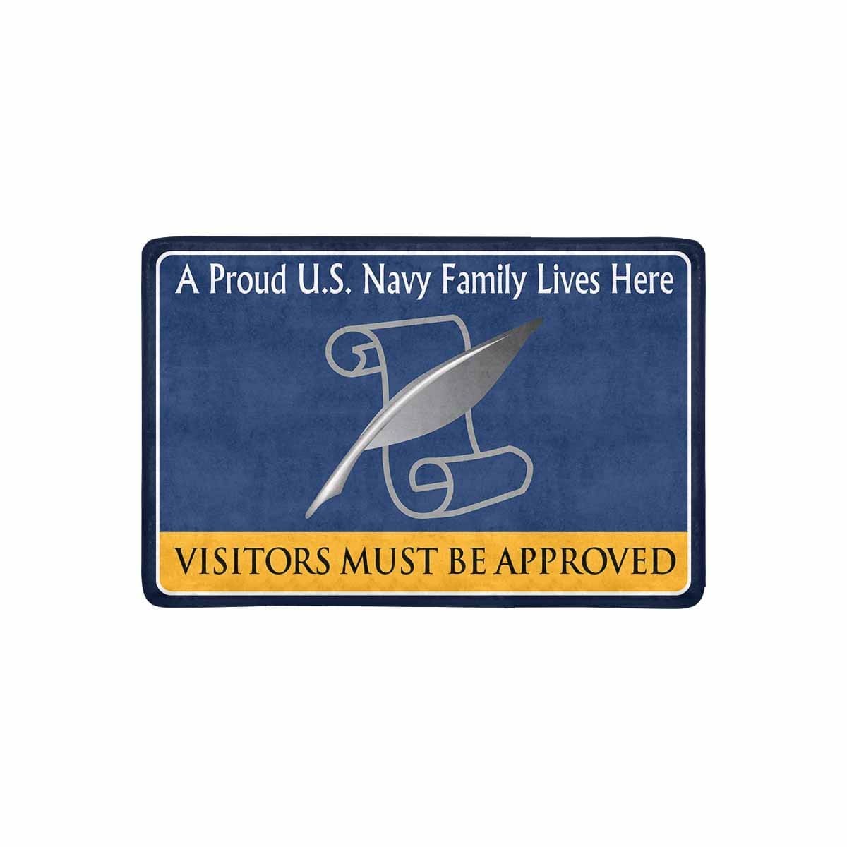 Navy Journalist Navy JO Family Doormat - Visitors must be approved (23,6 inches x 15,7 inches)-Doormat-Navy-Rate-Veterans Nation