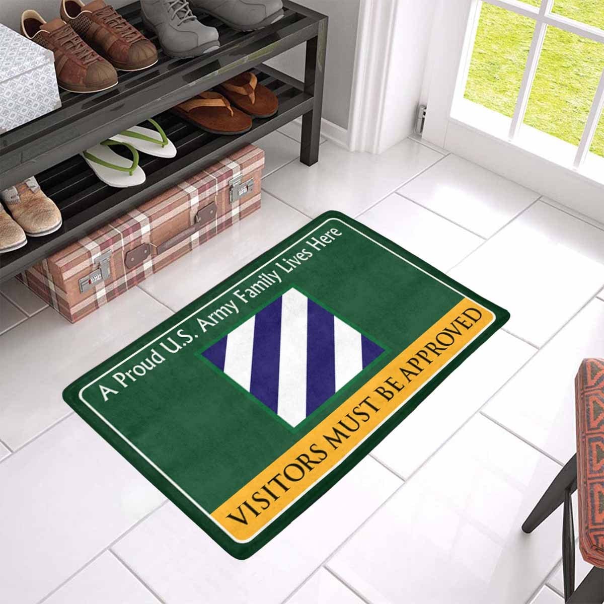 US Army 3rd Infantry Division, Family Doormat - Visitors must be approved Doormat (23.6 inches x 15.7 inches)-Doormat-Army-CSIB-Veterans Nation
