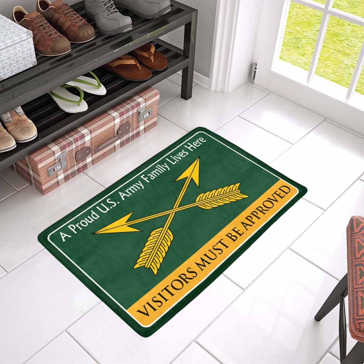 U.S. Army Special Forces (USASFC) Family Doormat - Visitors must be approved Doormat (23.6 inches x 15.7 inches)-Doormat-Army-Branch-Veterans Nation