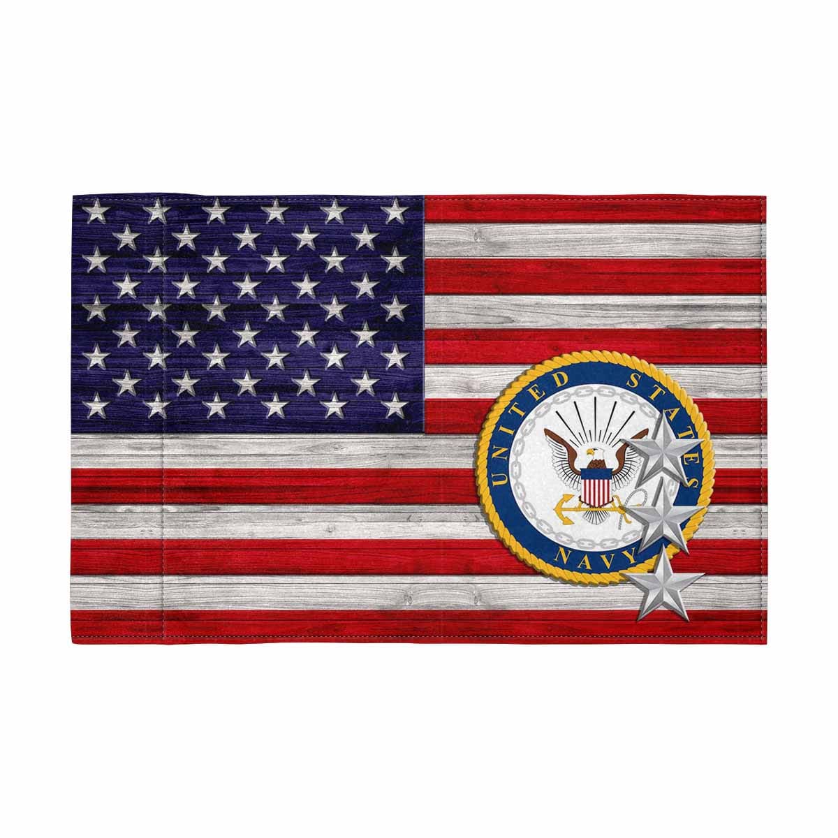 US Navy O-9 Motorcycle Flag 9" x 6" Twin-Side Printing D02-MotorcycleFlag-Navy-Veterans Nation