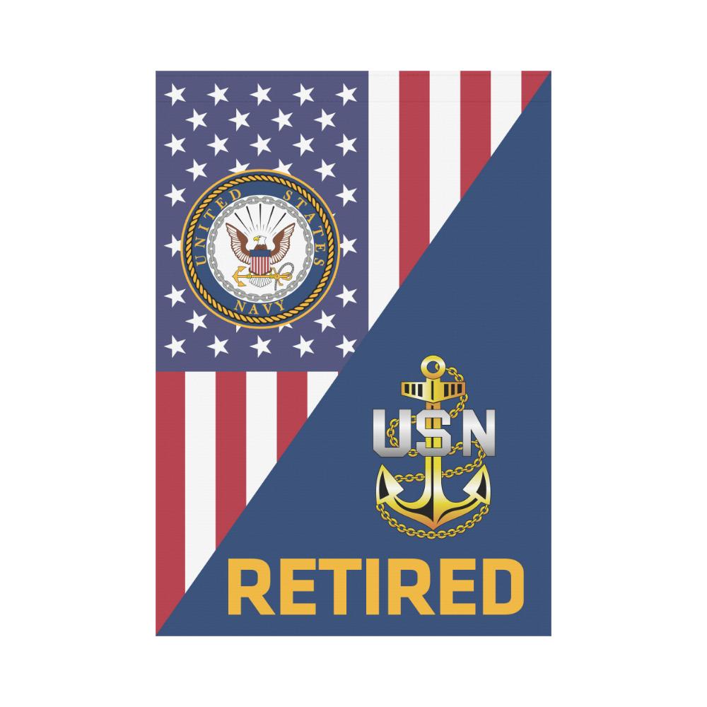 US Navy E-7 Chief Petty Officer E7 CPO Senior Noncommissioned Officer Collar Device Retired House Flag 28 inches x 40 inches Twin-Side Printing-HouseFlag-Navy-Collar-Veterans Nation