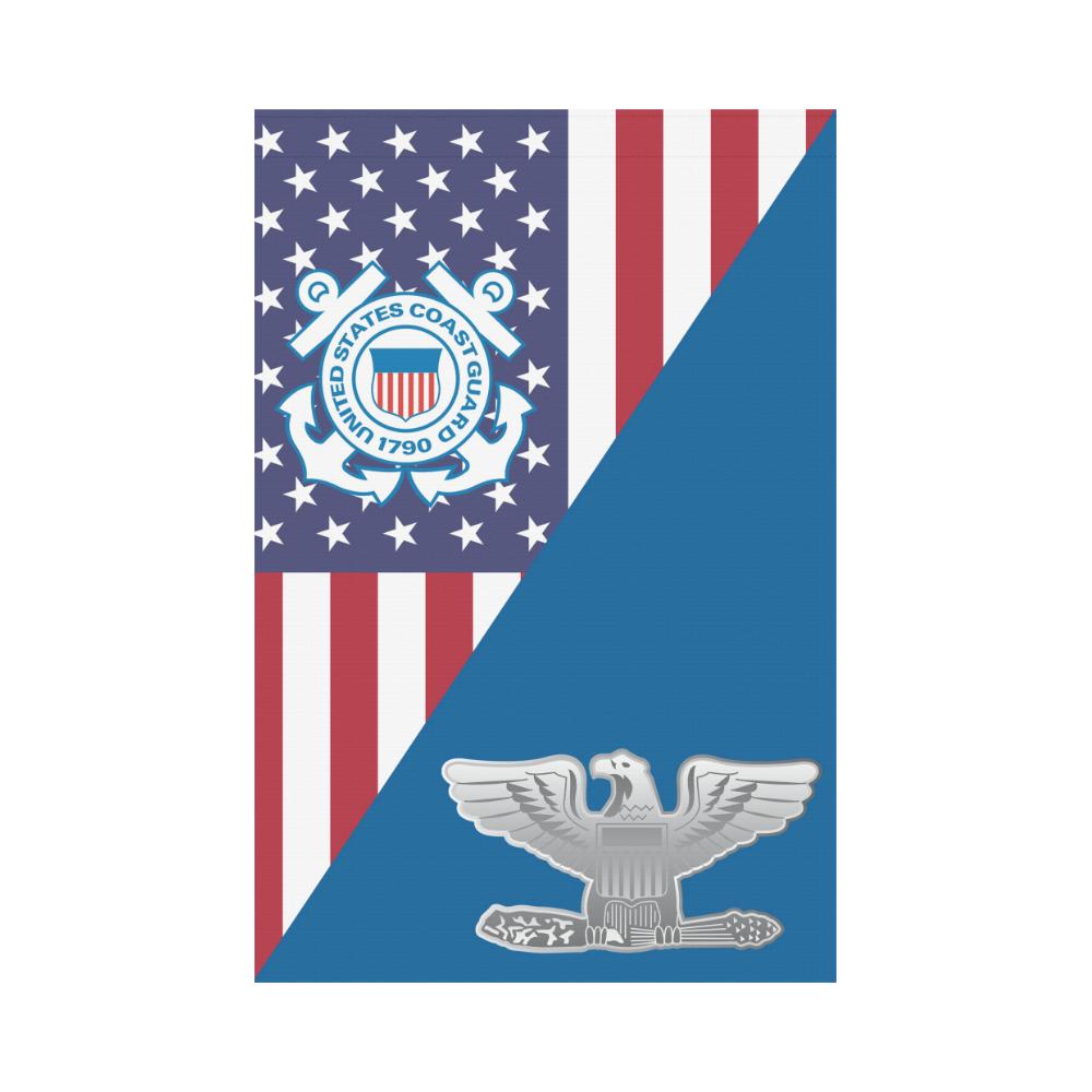 US Coast Guard O-6 Captain O6 CAPT Senior Officer Garden Flag/Yard Flag 12 inches x 18 inches-GDFlag-USCG-Officer-Veterans Nation