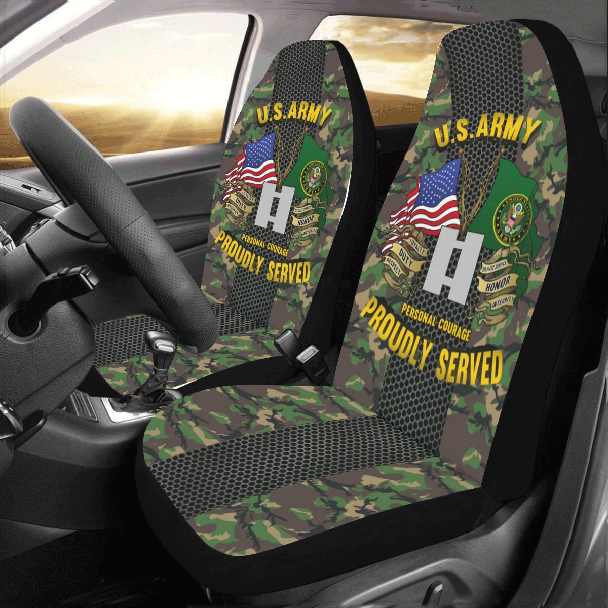 US Army O-3 Captain O3 CPT Commissioned Officer Car Seat Covers (Set of 2)-SeatCovers-Army-Ranks-Veterans Nation