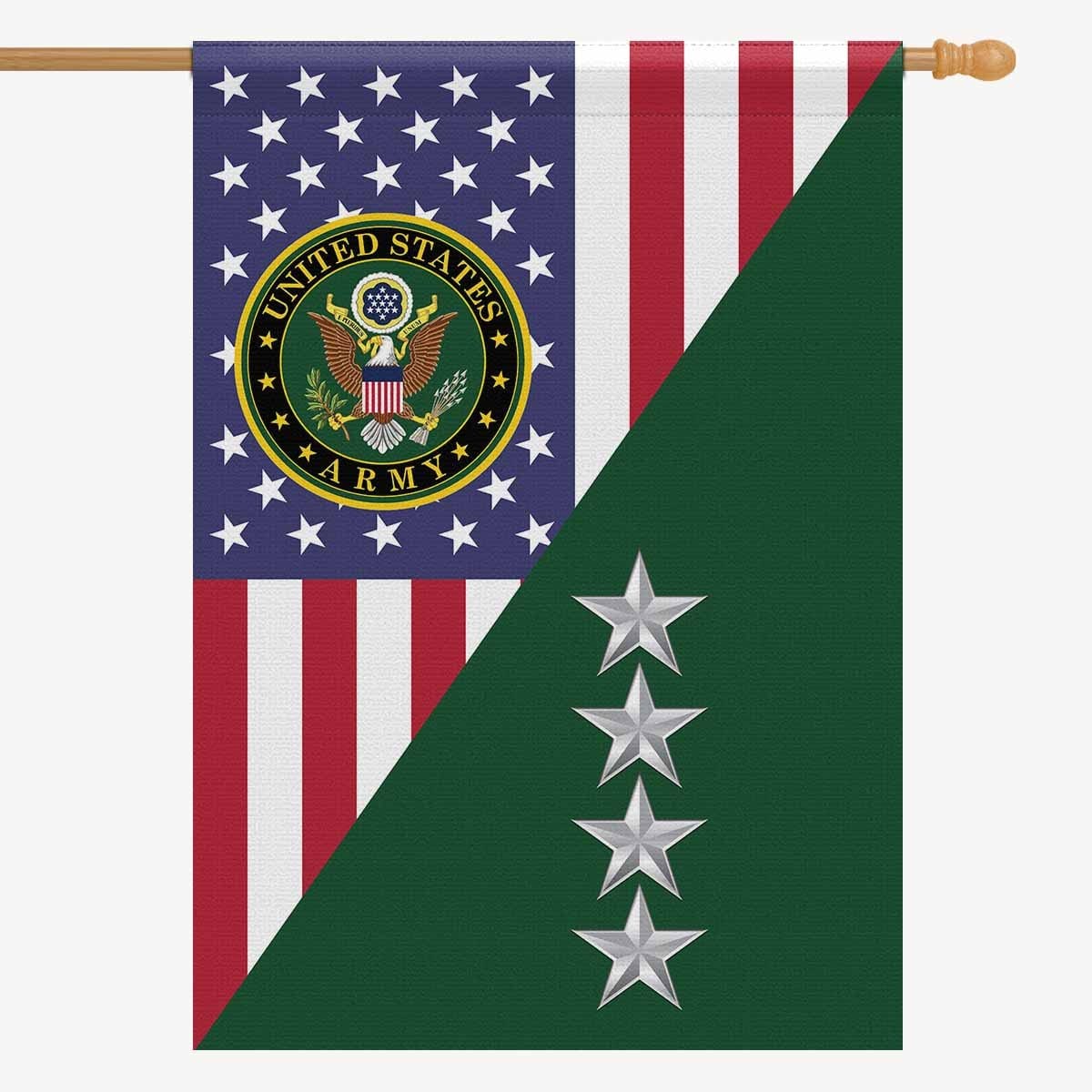 US Army O-10 General O10 GEN House Flag 28 Inch x 40 Inch 2-Side Printing-HouseFlag-Army-Ranks-Veterans Nation