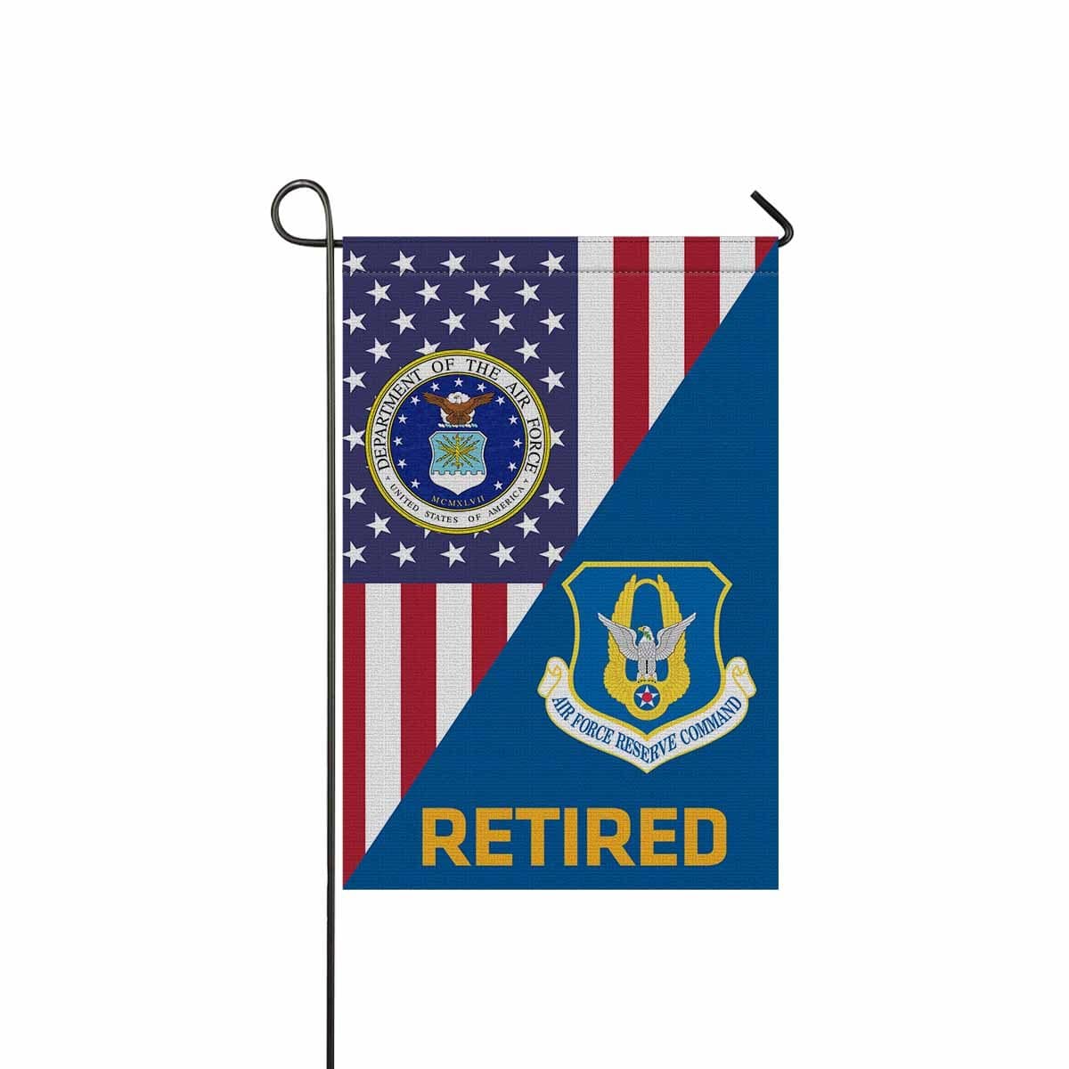 US Air Force Reserve Command Retired Garden Flag/Yard Flag 12 inches x 18 inches Twin-Side Printing-GDFlag-USAF-Shield-Veterans Nation
