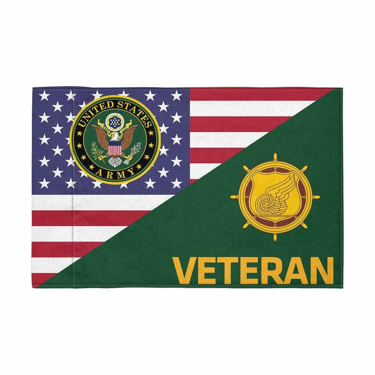 US Army Transportation Corps Veteran Motorcycle Flag 9" x 6" Twin-Side Printing D01-MotorcycleFlag-Army-Veterans Nation