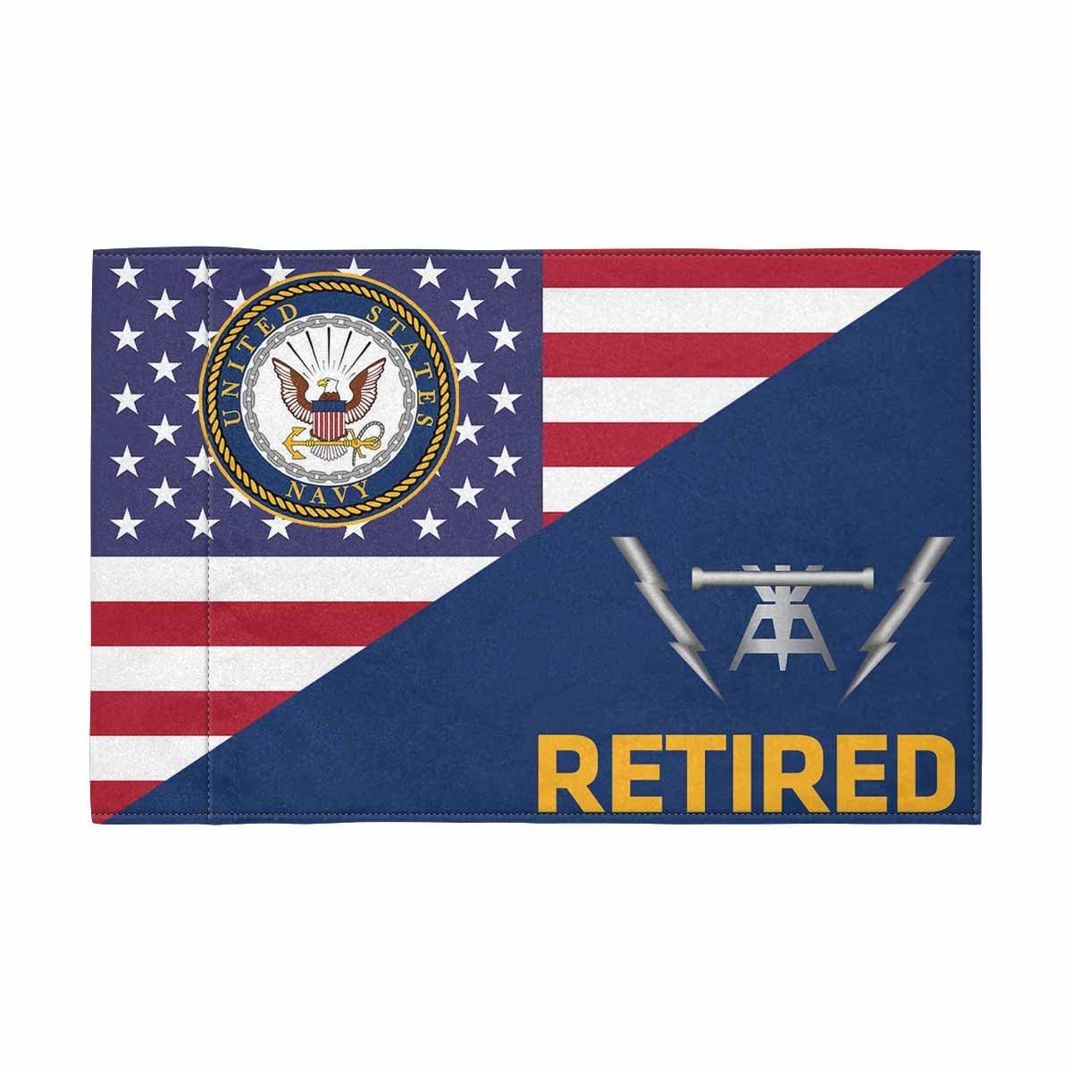 US Navy Fire Controlman Navy FC Retired Motorcycle Flag 9" x 6" Twin-Side Printing D01-MotorcycleFlag-Navy-Veterans Nation