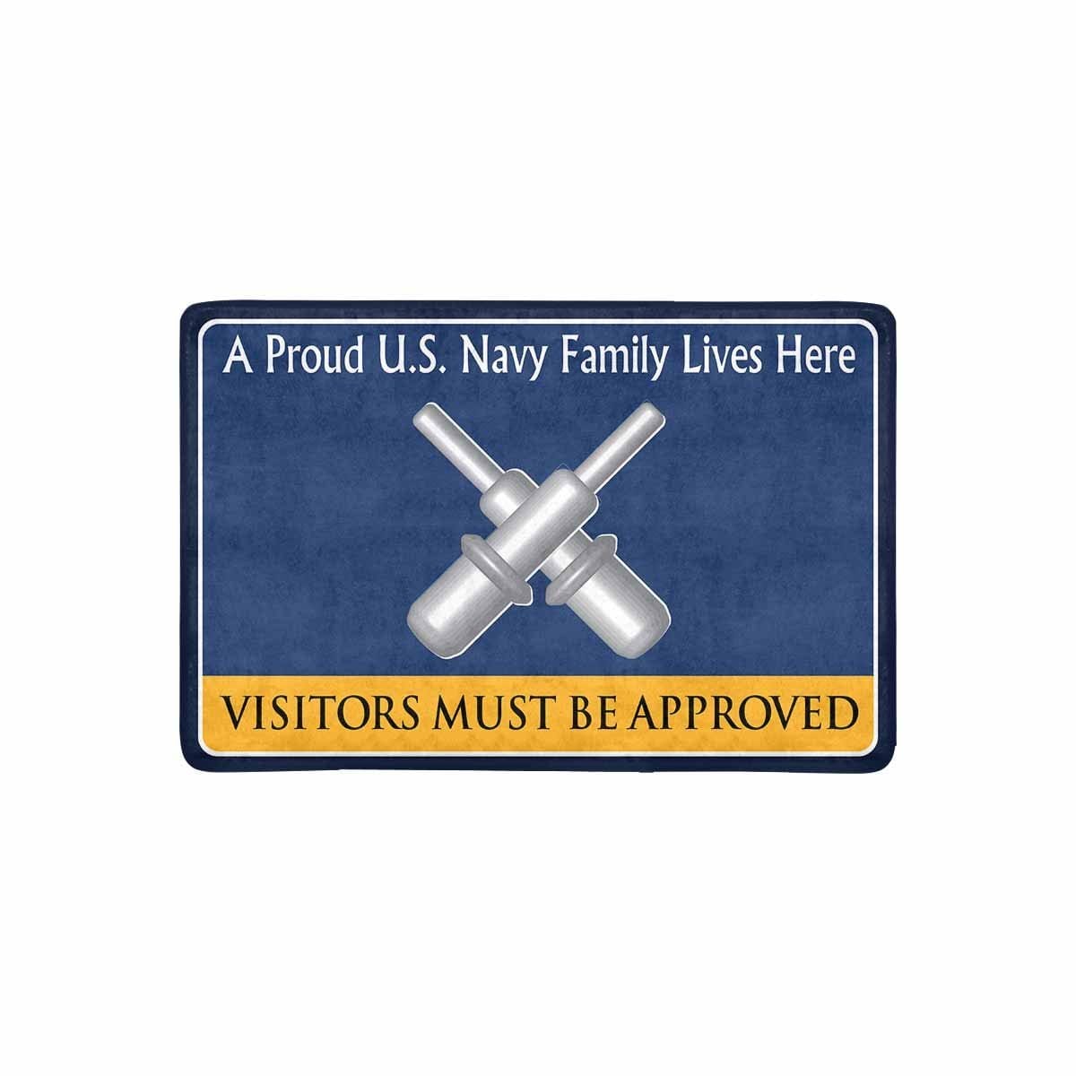 U.S Navy Gunner's mate Navy GM Family Doormat - Visitors must be approved (23,6 inches x 15,7 inches)-Doormat-Navy-Rate-Veterans Nation