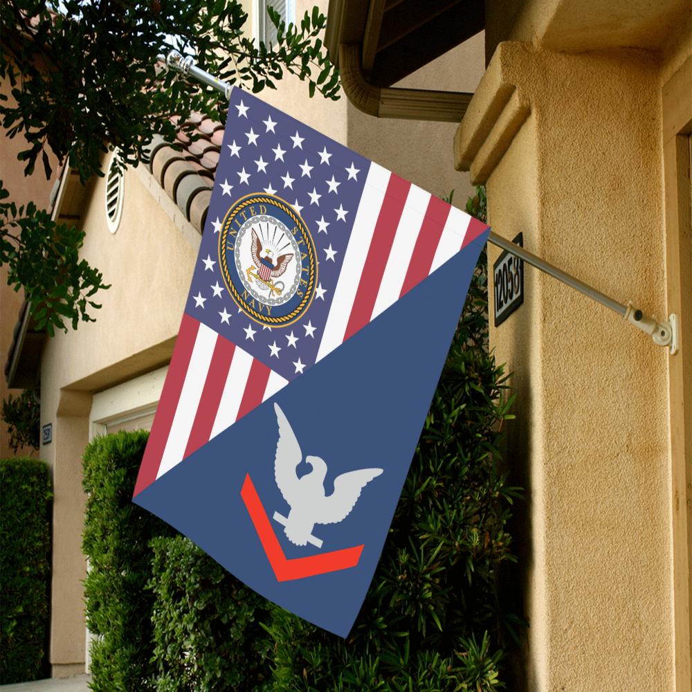 US Navy E-4 Petty Officer Third Class E4 PO3 Collar House Flag 28 inches x 40 inches-HouseFlag-Navy-Collar-Veterans Nation