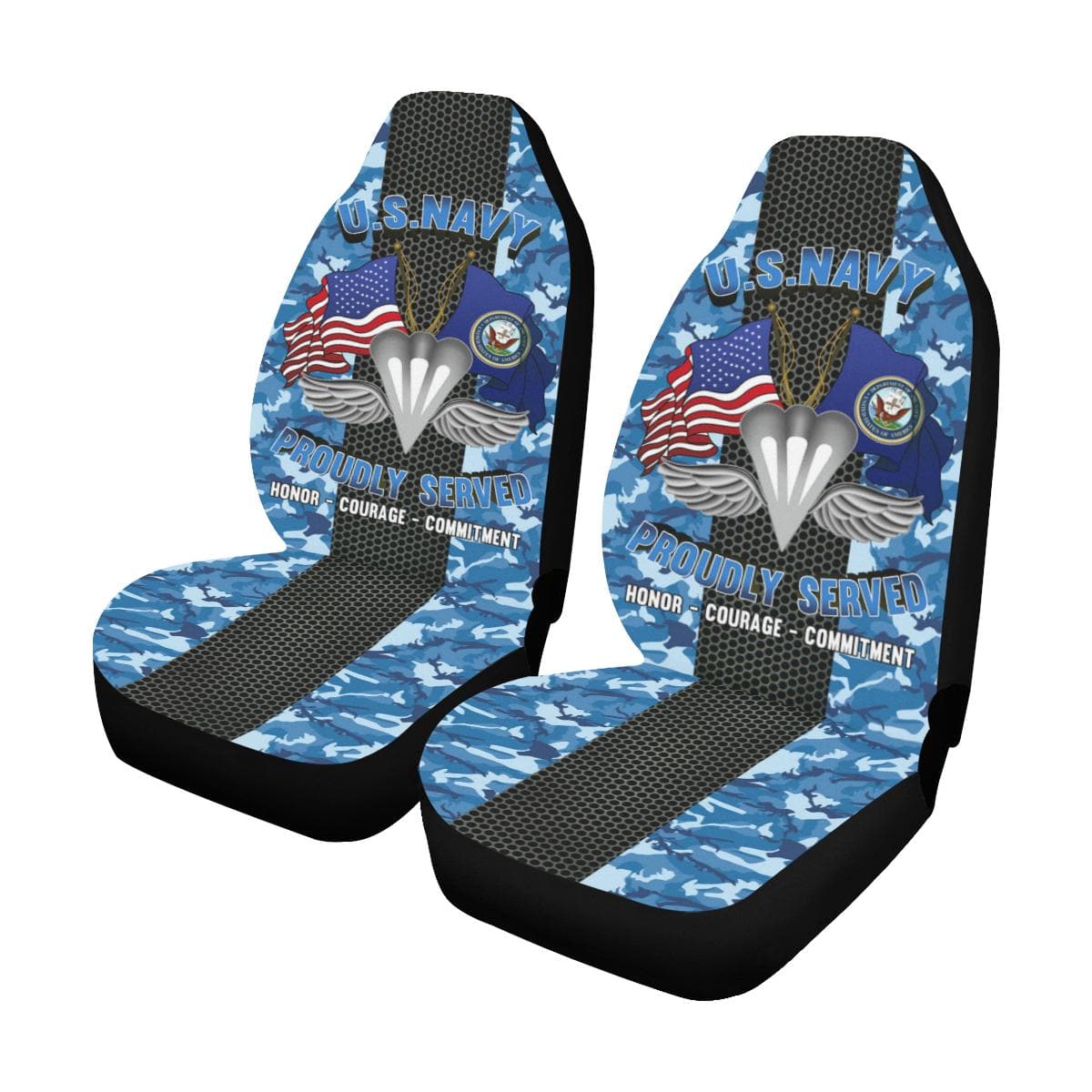 Navy Aircrew Survival Equipmentman Navy PR Car Seat Covers (Set of 2)-SeatCovers-Navy-Rate-Veterans Nation