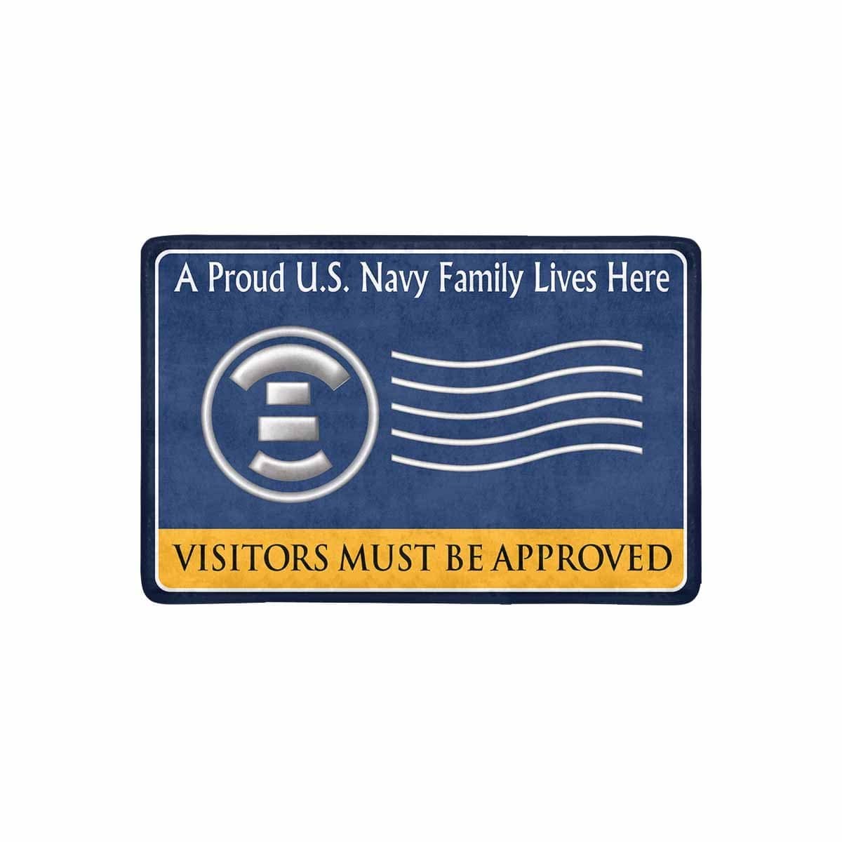 Navy Postal Clerk Navy PC Family Doormat - Visitors must be approved (23,6 inches x 15,7 inches)-Doormat-Navy-Rate-Veterans Nation
