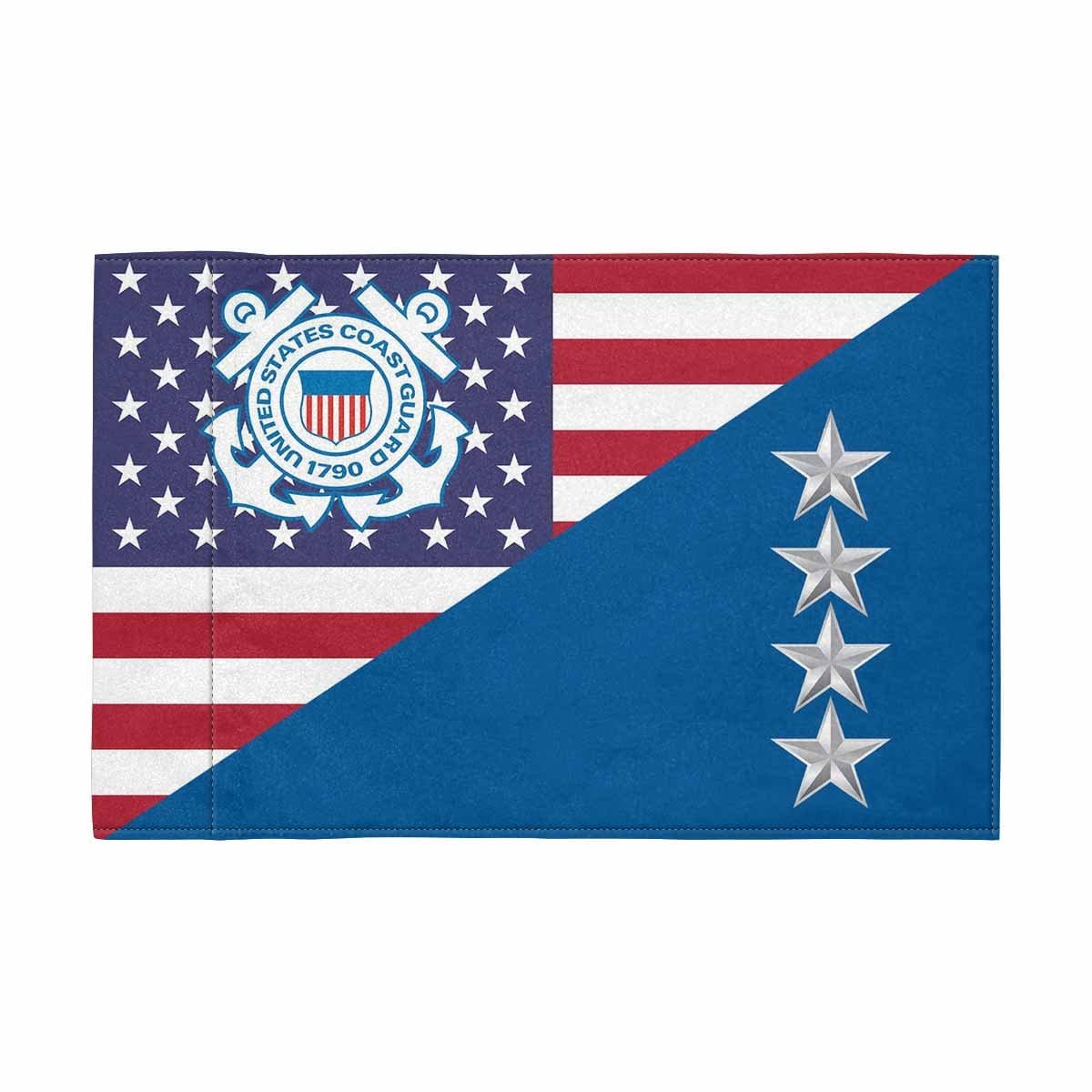 USCG O-10 Motorcycle Flag 9" x 6" Twin-Side Printing D01-MotorcycleFlag-USCG-Veterans Nation