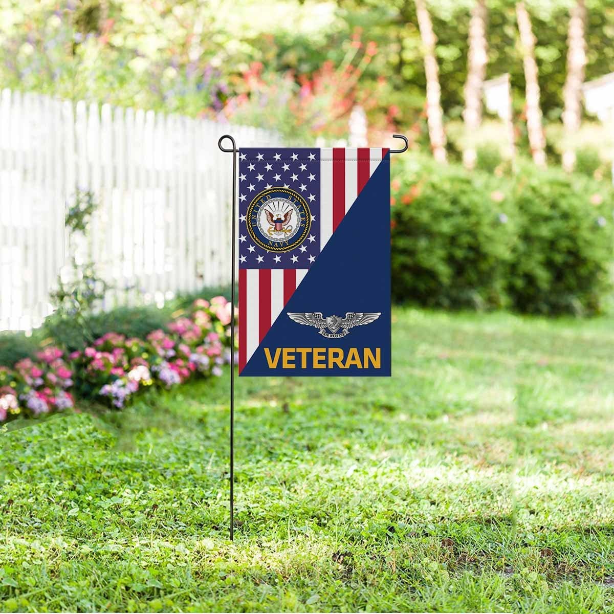 US Navy Enlisted Aviation Warfare Specialist Veteran Garden Flag/Yard Flag 12 inches x 18 inches Twin-Side Printing-GDFlag-Navy-Badge-Veterans Nation