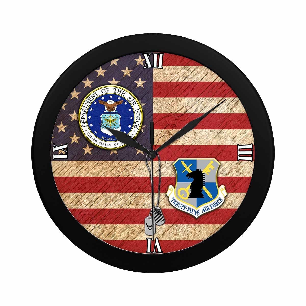 US Air Force Intelligence Command Wall Clock-WallClocks-USAF-Shield-Veterans Nation