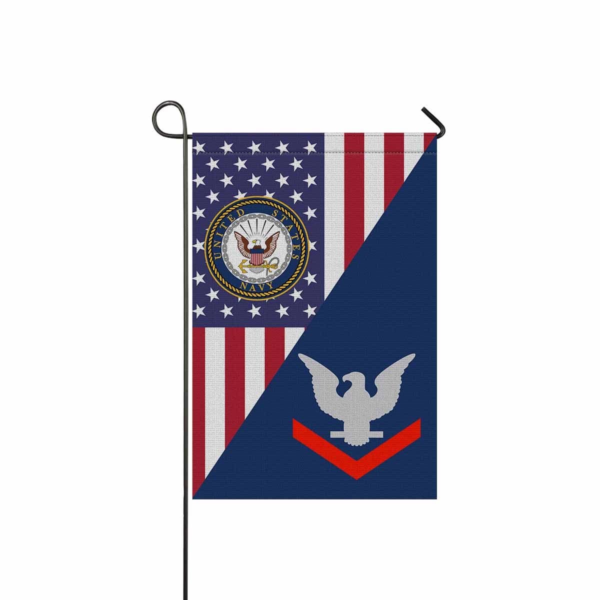 US Navy E-4 Petty Officer Third Class E4 PO3 Collar Device Garden Flag/Yard Flag 12 inches x 18 inches Twin-Side Printing-GDFlag-Navy-Collar-Veterans Nation