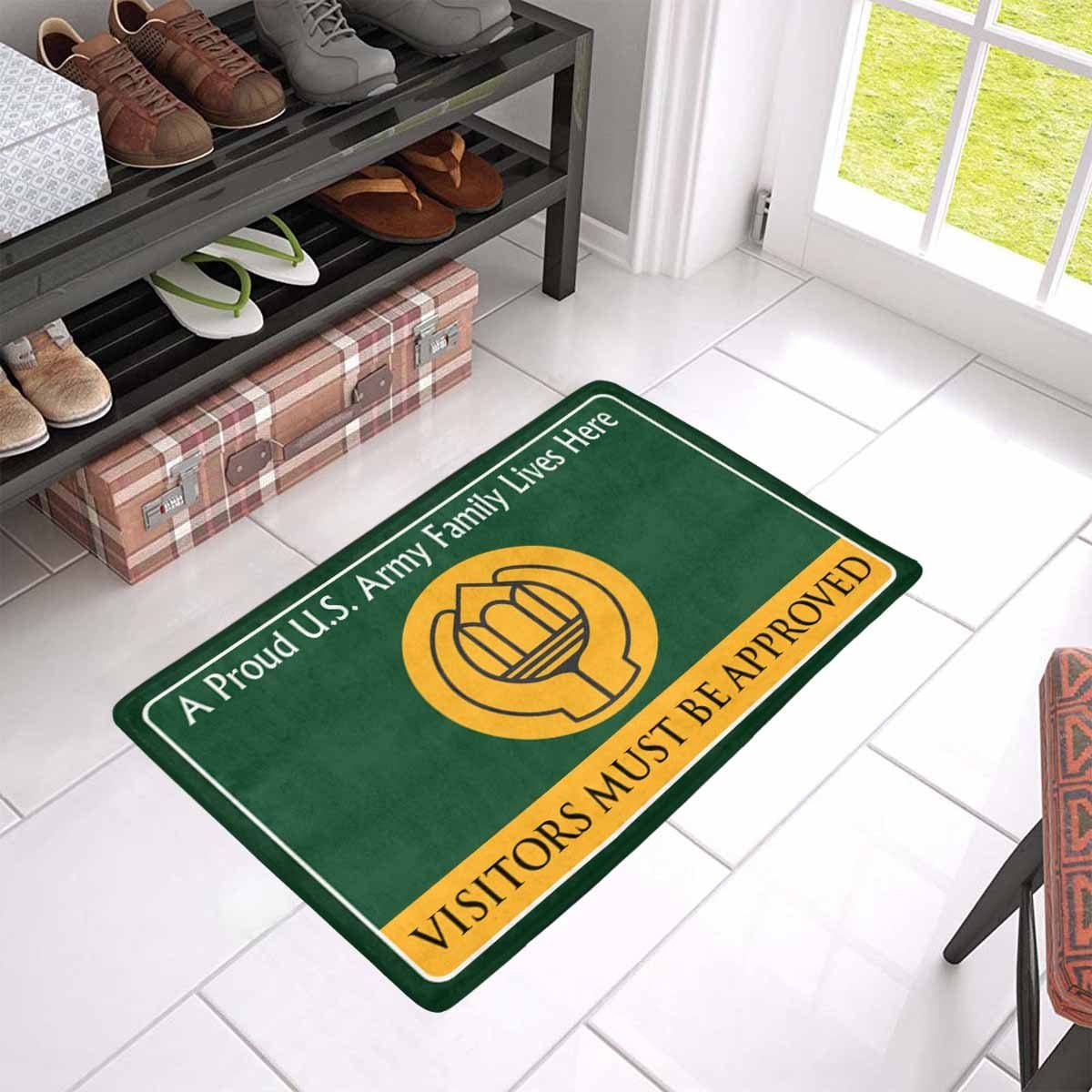U.S Army Chaplain Assistant Family Doormat - Visitors must be approved (23.6 inches x 15.7 inches)-Doormat-Army-Branch-Veterans Nation