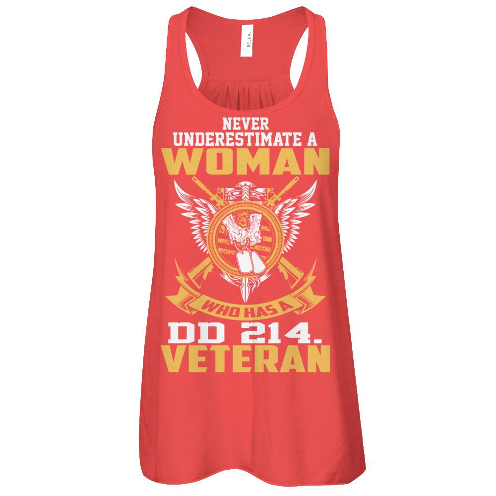 Military T-Shirt "Veteran - Woman With DD-214"-TShirt-General-Veterans Nation