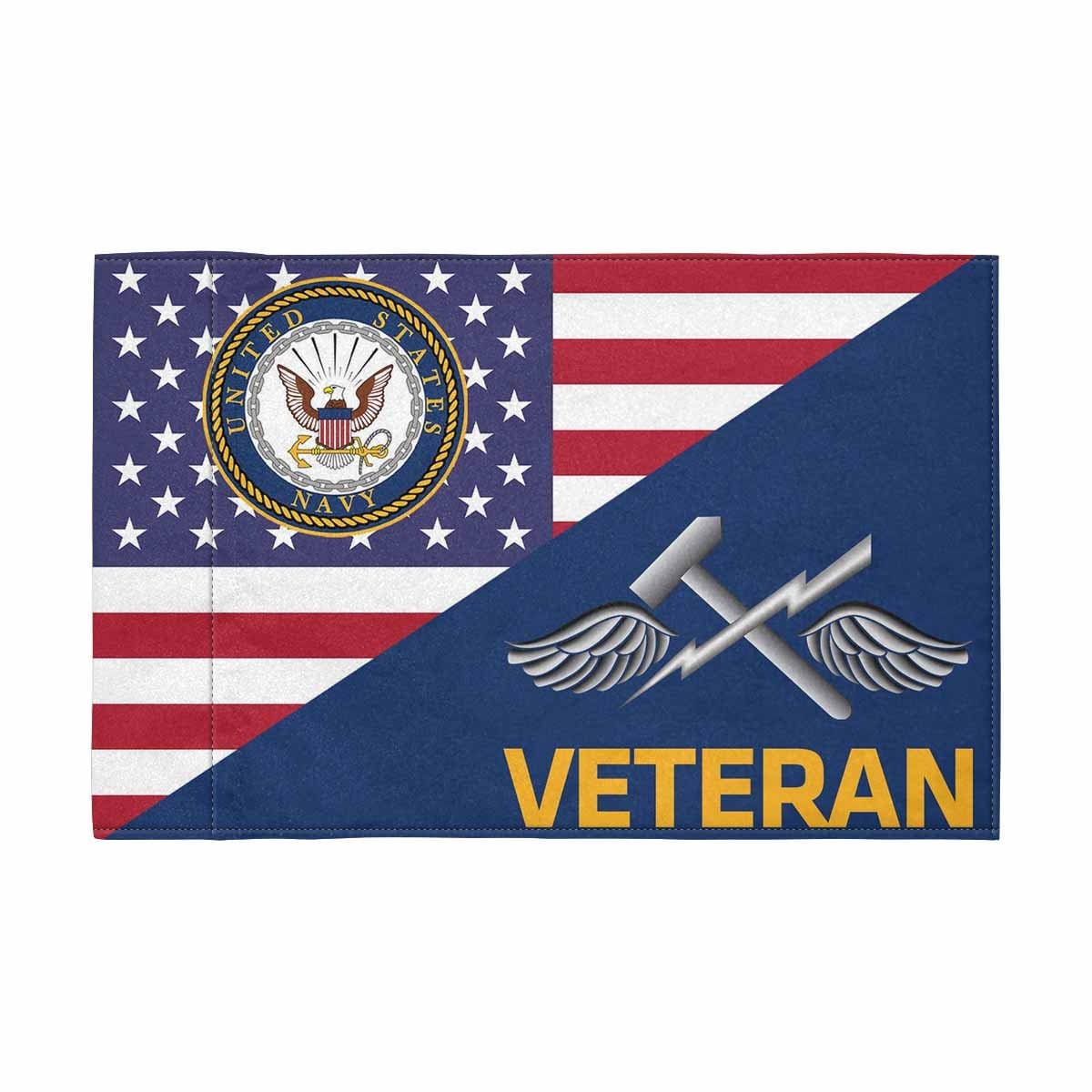 US Navy Aviation Support Equipment Tech Navy AS Veteran Motorcycle Flag 9" x 6" Twin-Side Printing D01-MotorcycleFlag-Navy-Veterans Nation