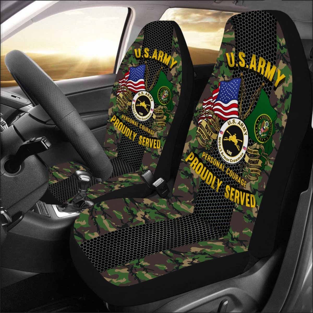 US Army Armor Car Seat Covers (Set of 2)-SeatCovers-Army-Branch-Veterans Nation