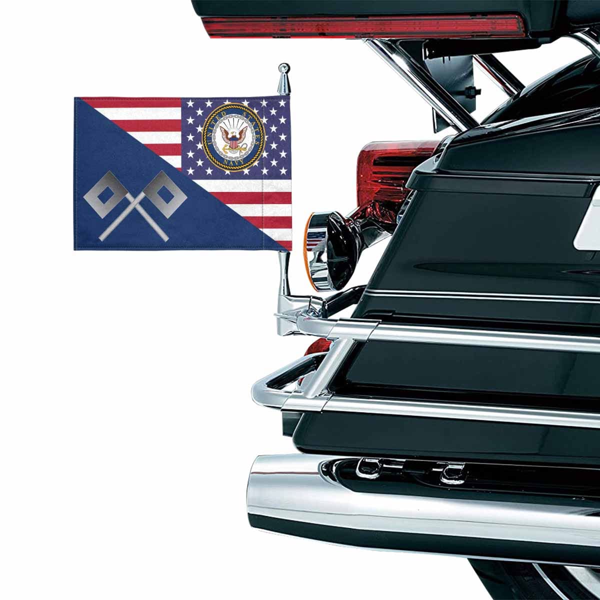 US Navy Signalman Navy SN Motorcycle Flag 9" x 6" Twin-Side Printing D01-MotorcycleFlag-Navy-Veterans Nation